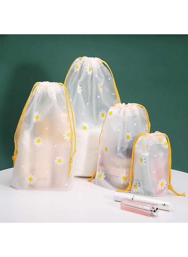 Pristu Pack of 10 Pcs Shoe Bag Cover for Shoe Storage & Travelling Drawstring Bags Waterproof, White Daisy - Image 4