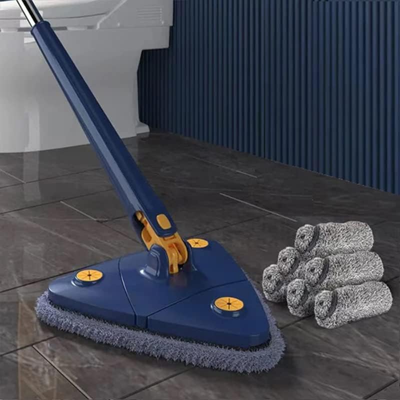 klarako 360° Rotatable Adjustable Cleaning Mop, 2022 New Rotatable Adjustable Cleaning Mop (Blue,with 6 Mop Heads) - Image 1