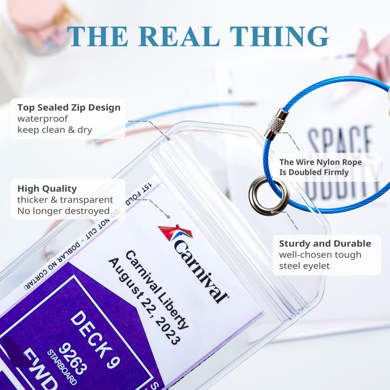 Jollyants Carnival, Princess, NCL & MSC Cruise Ship Essentials - Clear Luggage Tag Holders & Must Haves for Cruise Lovers, Waterproof & Reusable - Image 3