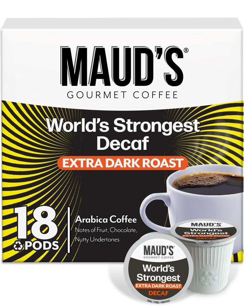 MAUD'S Mauds Worlds Strongest Decaf Coffee Pods 18 ct Decaffeinated Dark Roast Coffee in Single Serve Pods  100 Arabica Coffee Compatible with Keurig K Cups Maker - Image 3