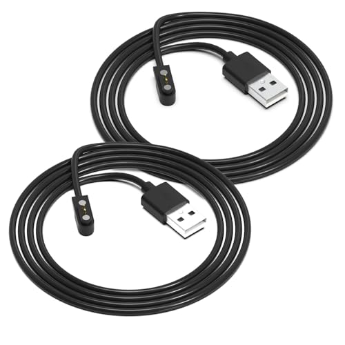 Msvueioe 2 Pin Chargers for FitCloudPro Smart Watch Cord, 2-Pack [Model A & Model B, Only One Fit] 2.8MM Magnetic USB Charging Cable for Smart Watches with FitCloudPro APP - Image 1