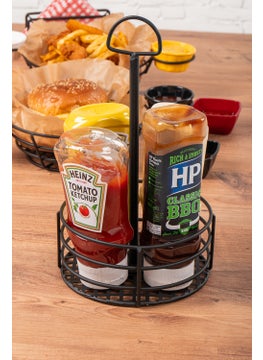 1 Piece - Sauce Stand Metal Stand Ketchup Mayonnaise Mustard Bbq Sauce Set, Organizer Cafe Restaurant Service Stand