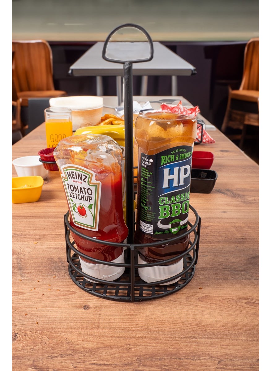 Nazarium - 1 Piece - Sauce Stand Metal Stand Ketchup Mayonnaise Mustard Bbq Sauce Set, Organizer Cafe Restaurant Service Stand - Image 1