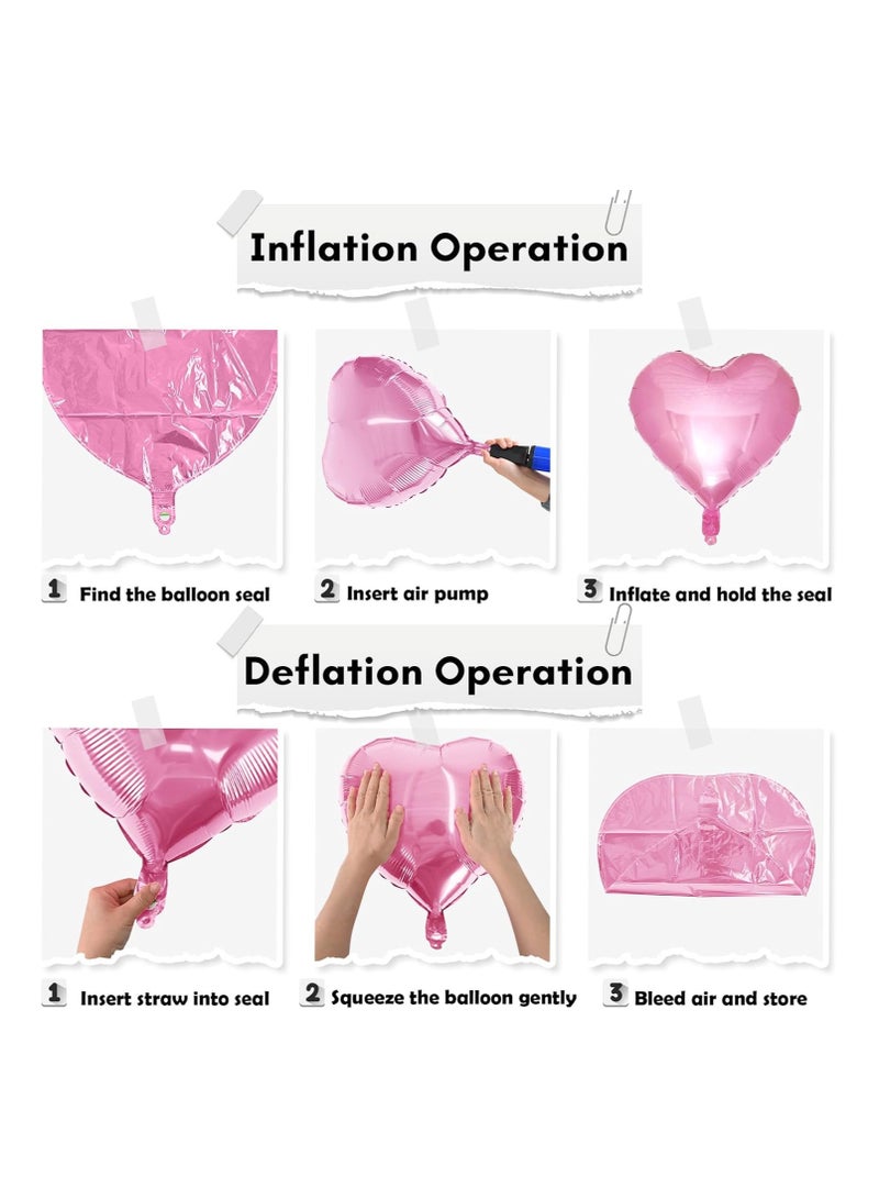 بوكسوودس مجموعة من 12 قطعة من البالونات على شكل قلب مقاس 18 بوصة لتزيين حفلات أعياد الميلاد وعيد الحب والذكرى السنوية وحفلات الزفاف - Image 2