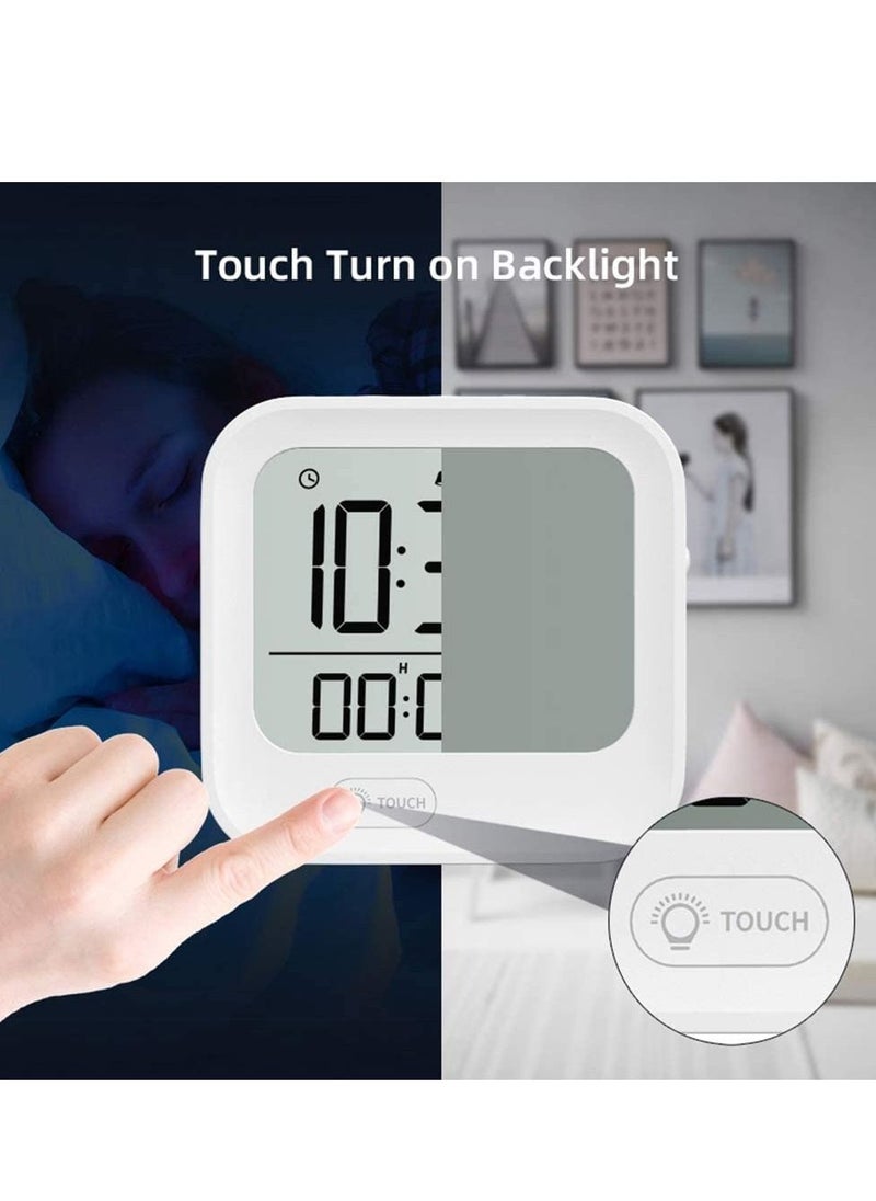SYOSI - Kitchen Timer and Alarm Clock Pomodoro Interval Timer Countdown Clock Magnetic Tomato Clock Stopwatch Vibration/Flashing/Loud Mode 12H/24H Seconds White Backlight - Image 1