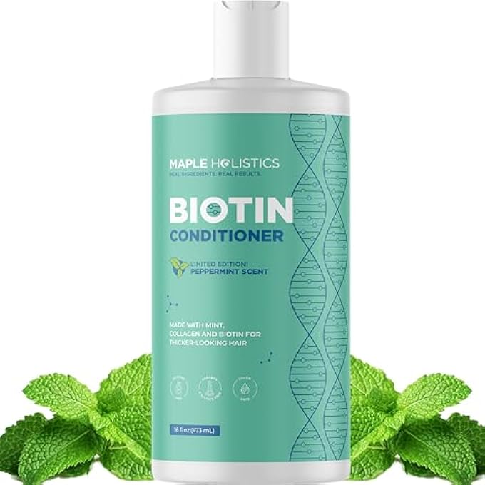Maple Holistics VOLUMIZING BIOTIN CONDITIONER FOR THINNING HAIR - VOLUMIZING CONDITIONER FOR FINE THIN & WEAK HAIR - SULFATE PARABEN & SILICONE FREE HAIR CONDITIONER NOURISHING PLANT PROTEINS & B VITAMINS (MINT) - Image 2