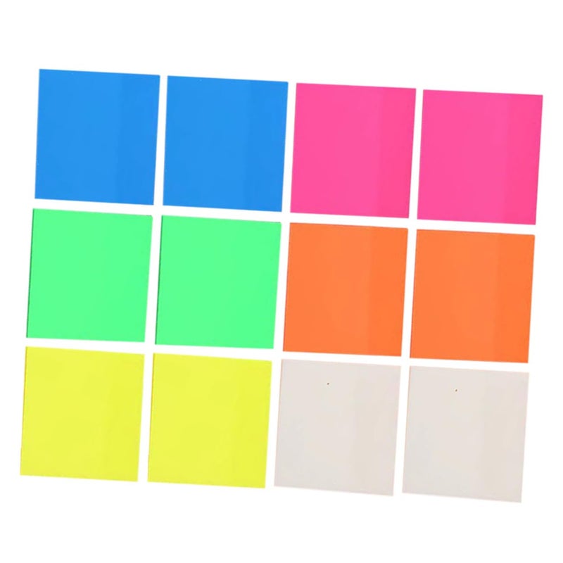 12pcs 75x75mm Fluorescent Sticky Note Tabs Removable Page Markers for Books Office Organization Random Color - Image 2