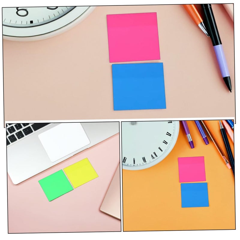 12pcs 75x75mm Fluorescent Sticky Note Tabs Removable Page Markers for Books Office Organization Random Color - Image 4