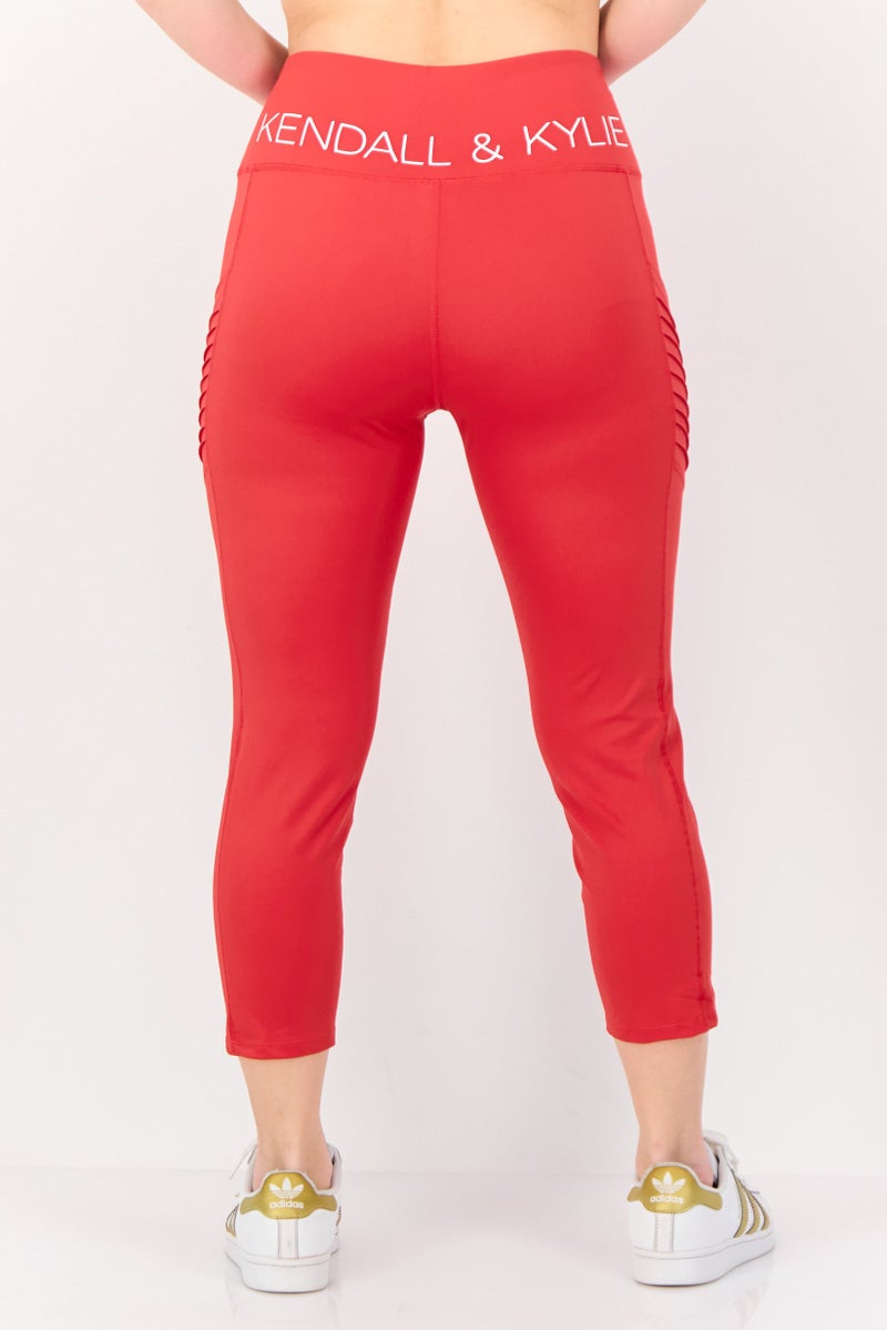 KENDALL + KYLIE Women Sportswear Fit Yoga Leggings, Red - Image 4