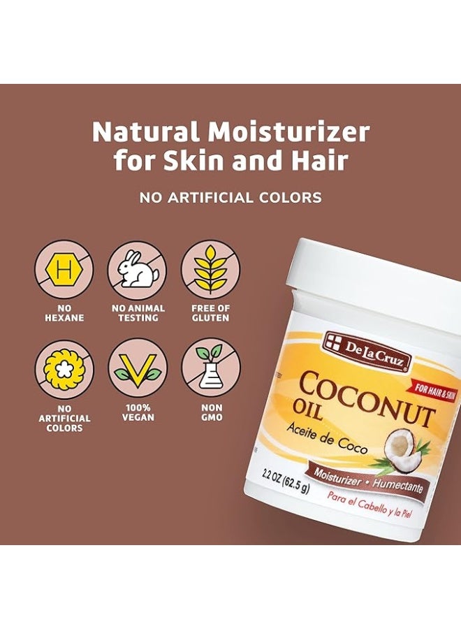 De La Cruz Coconut Oil - Expeller Pressed Coconut Oil for Skin and Hair - Natural Moisturizer for Skin and Hair Jumbo Jar - 5.5 oz - Image 3