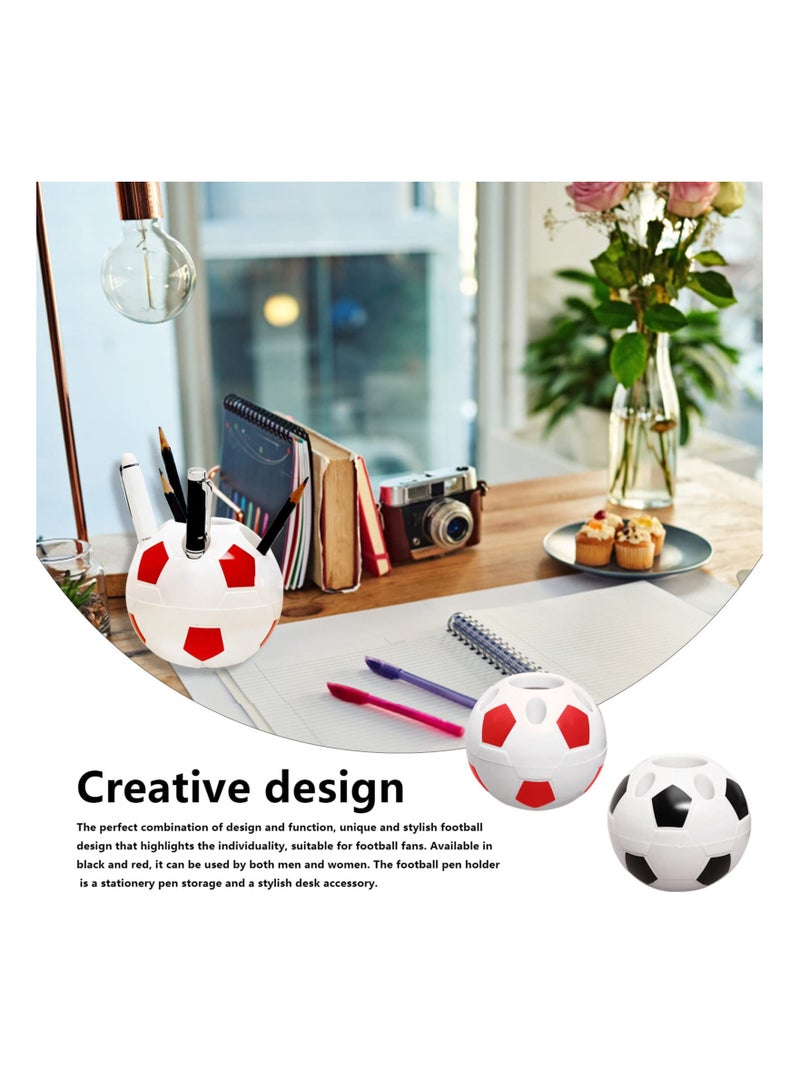 SYOSI 2 Pieces Soccer Pen Holder,  Creative Football Pen Holder, Desktop Pencil Holder for Office School, Pen Organizer Desk Decor for Kids Gifts (Black and Red) - Image 5