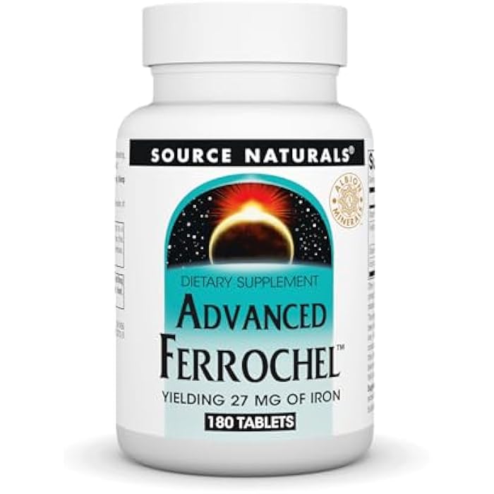 Source Naturals Advanced Ferrochel, Dietary Supplement Yielding 27 mg of Iron - 180 Tablets - Image 1