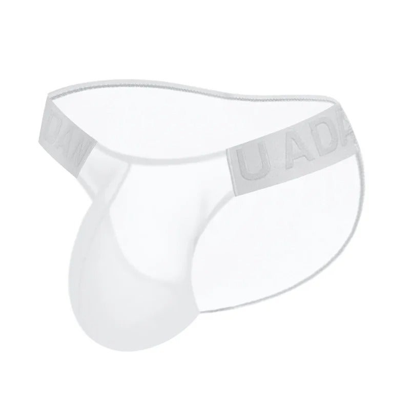 Orlvs Men's Low-Rise Briefs – Chinese-Style Transparent Waistband, Breathable Cotton Underwear for Everyday Comfort