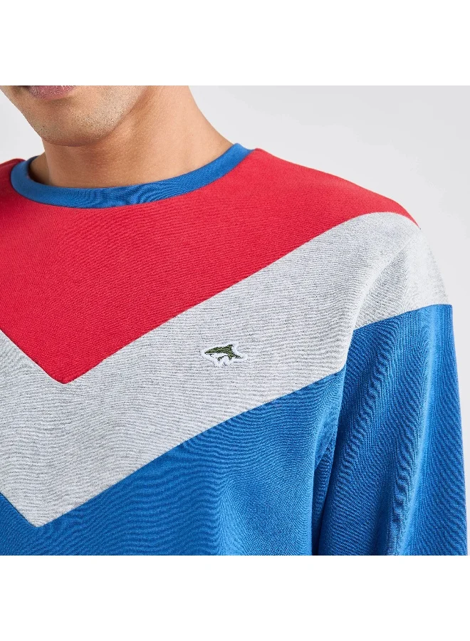 Splash FAV Colourblock Sweatshirt with Crew Neck and Long Sleeves