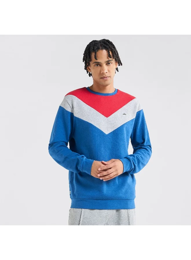 Splash FAV Colourblock Sweatshirt with Crew Neck and Long Sleeves