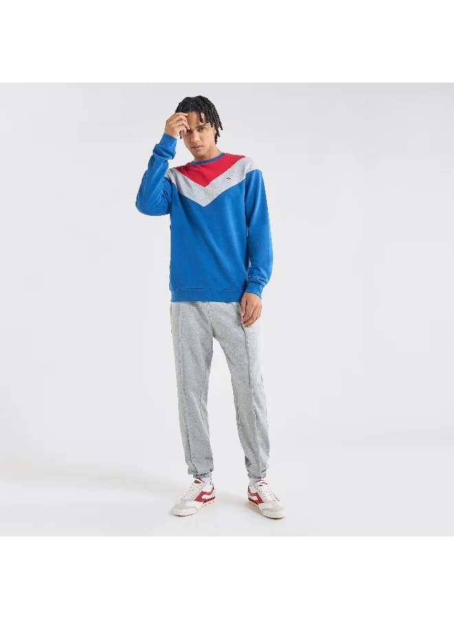 Splash FAV Colourblock Sweatshirt with Crew Neck and Long Sleeves