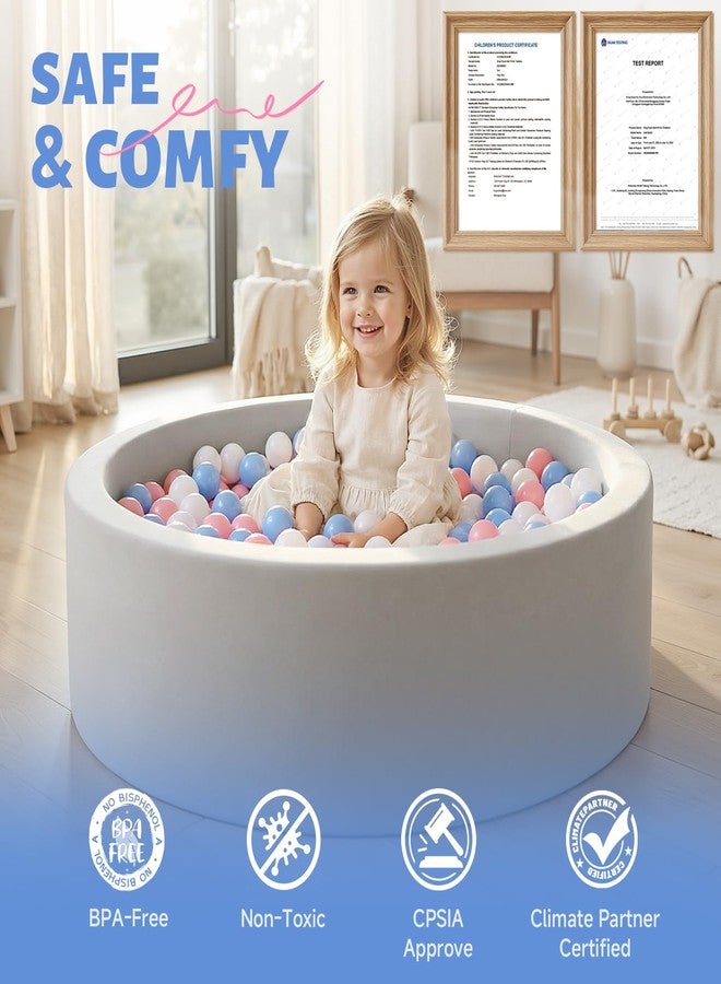 Wilwolfer Foam Ball Pit for Toddlers, Large Baby Ball Pit for Babies with Soft Memory Sponge, Indoor Outdoor Baby Playpen, Kids Play Ball Pool, Gift Toys for Infants Boys and Girls (Gray, NO Balls) - Image 4