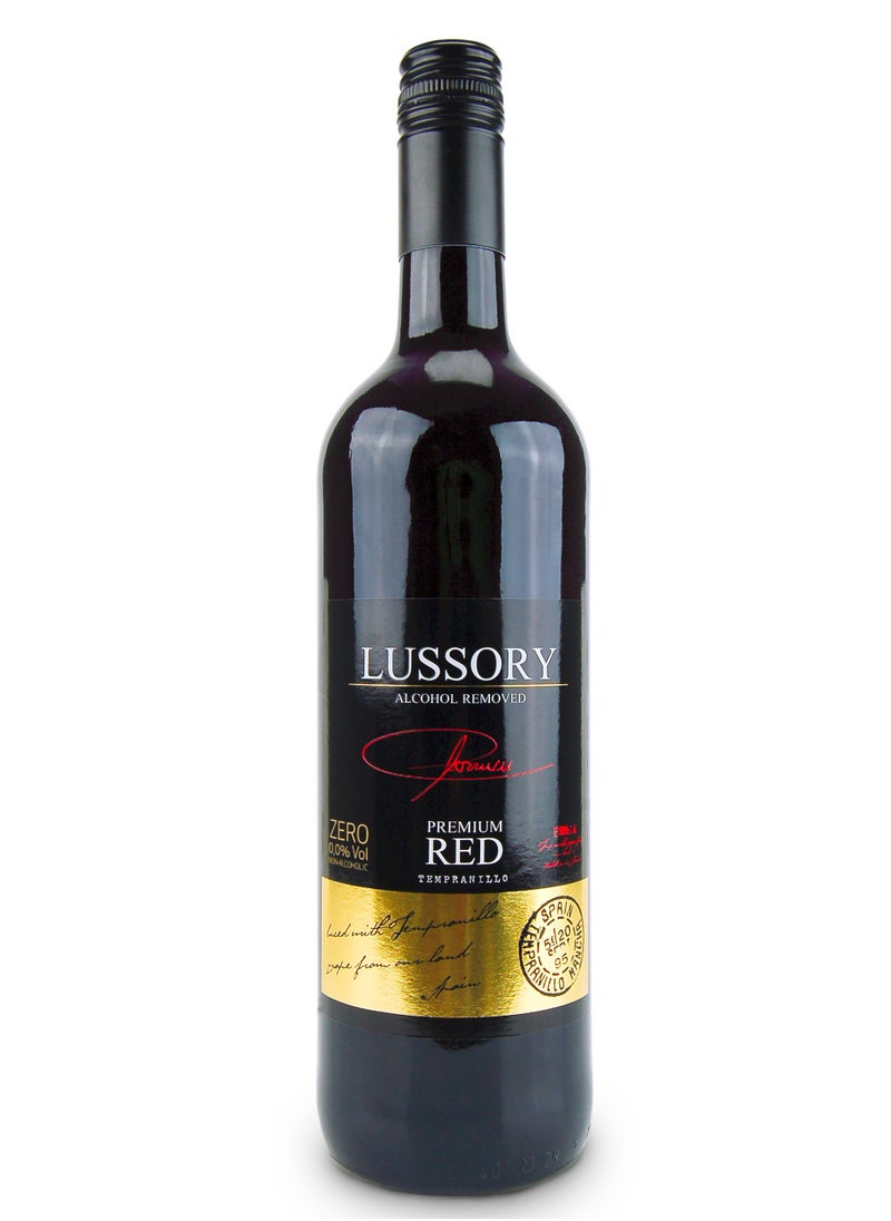 Lussory Lussory Non-Alcoholic, Halal Premium Red Wine, gluten-free, Fresh and Fruity with No Added Sugar, (750ml)  - Image 1