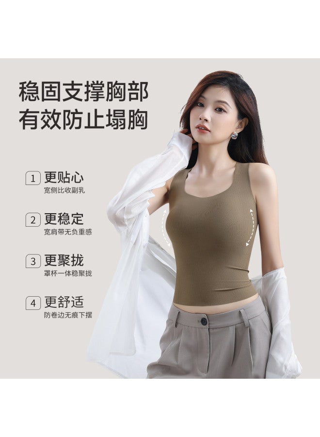 MIIOW Wire-Free Built-In Bra Camisole With Side Support And Slimming Design, Versatile For Inner Or Outer Wear - Image 3