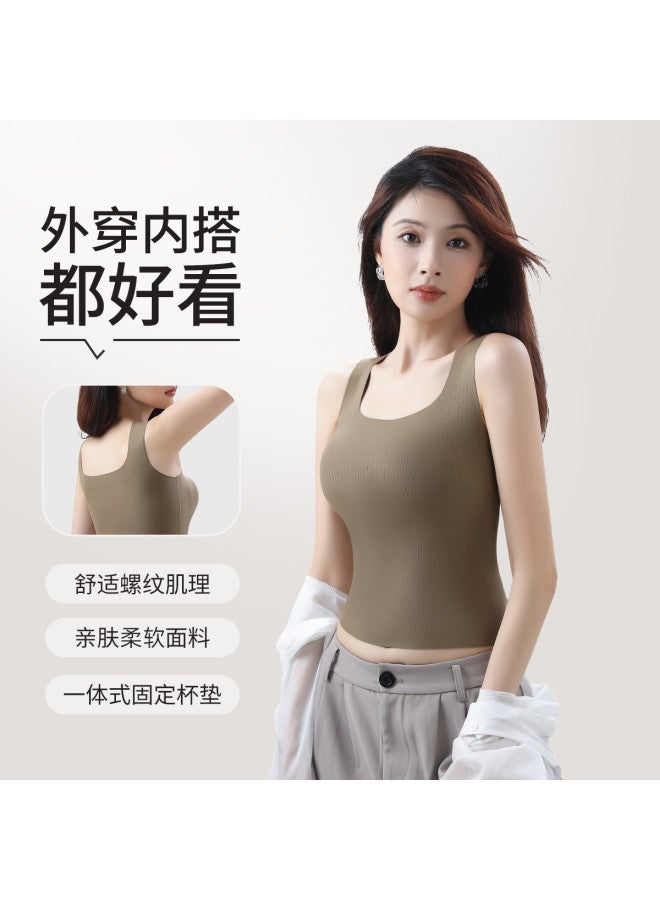 MIIOW Wire-Free Built-In Bra Camisole With Side Support And Slimming Design, Versatile For Inner Or Outer Wear - Image 2