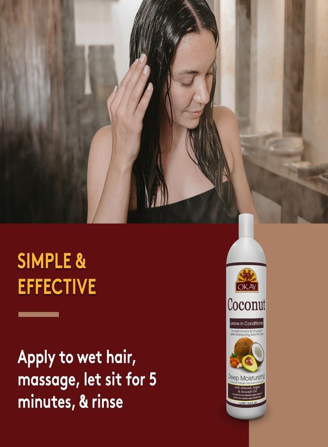 OKAY Coconut Deep Moisturizing Conditioner Helps Replenish Moisture And Elasticity For Healthy Strong Hair Sulfate,Silicone,Paraben Free For All Hair Types and Textures Made in USA 33oz - Image 4