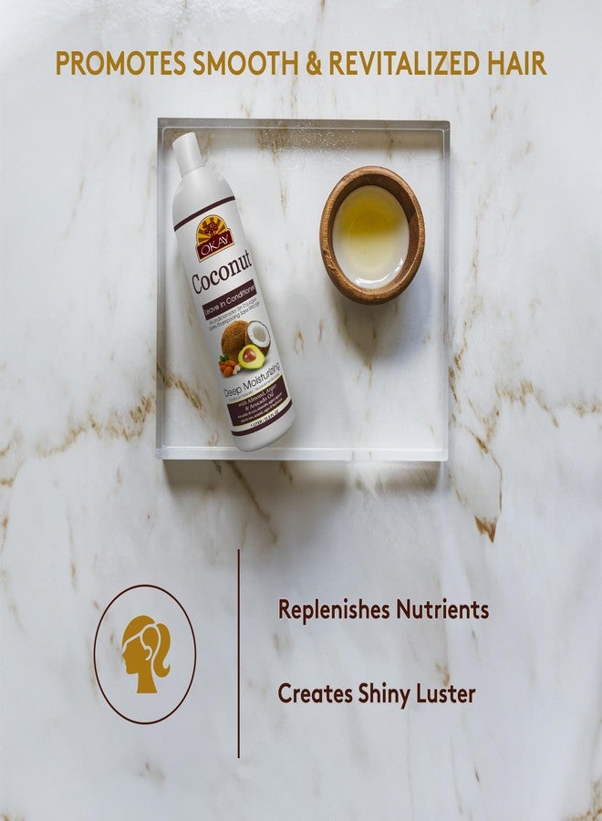 OKAY Coconut Deep Moisturizing Conditioner Helps Replenish Moisture And Elasticity For Healthy Strong Hair Sulfate,Silicone,Paraben Free For All Hair Types and Textures Made in USA 33oz - Image 3