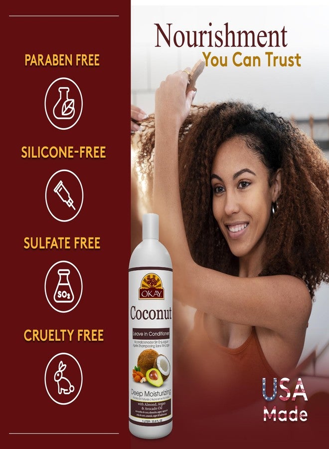 OKAY Coconut Deep Moisturizing Conditioner Helps Replenish Moisture And Elasticity For Healthy Strong Hair Sulfate,Silicone,Paraben Free For All Hair Types and Textures Made in USA 33oz - Image 5