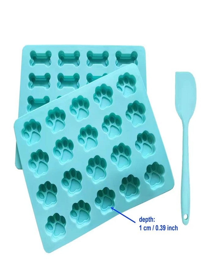 ARTIWARE SET OF 3 Dog Treat Cookie Molds and Spatula: Paw and Bone Food Grade Silicone Trays Dog Pet Cookie Molds for making Chocolate Candy Cookie Ice Cubes LARGE SIZE red - Image 3