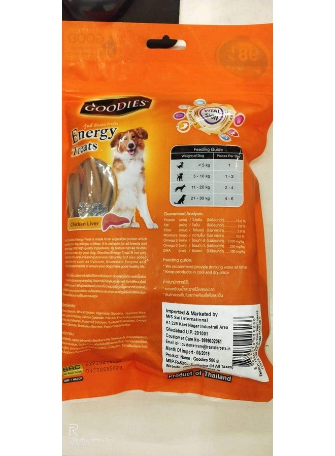 Heads Up For Tails Goodies Energy Dog Treats,Chicken Liver,500 Gms - Image 2