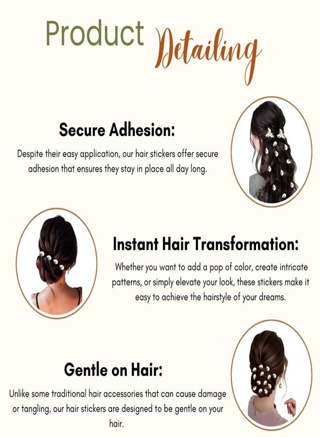 Ansh Drop-Shaped Hair Stickers: No Pins Needed! 18 Pieces for DIY Hair-styling - Hair Accessories - 2761, Silver - Image 3