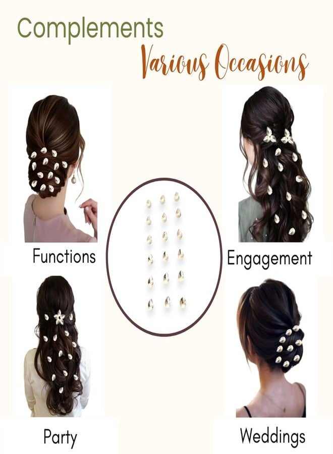 Ansh Drop-Shaped Hair Stickers: No Pins Needed! 18 Pieces for DIY Hair-styling - Hair Accessories - 2761, Silver - Image 5