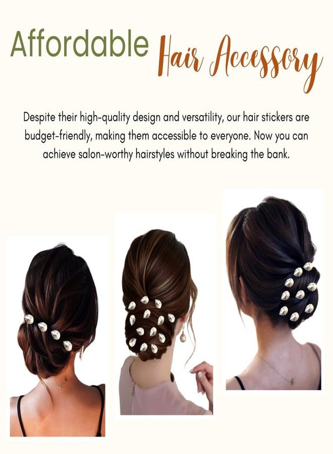 Ansh Drop-Shaped Hair Stickers: No Pins Needed! 18 Pieces for DIY Hair-styling - Hair Accessories - 2761, Silver - Image 4