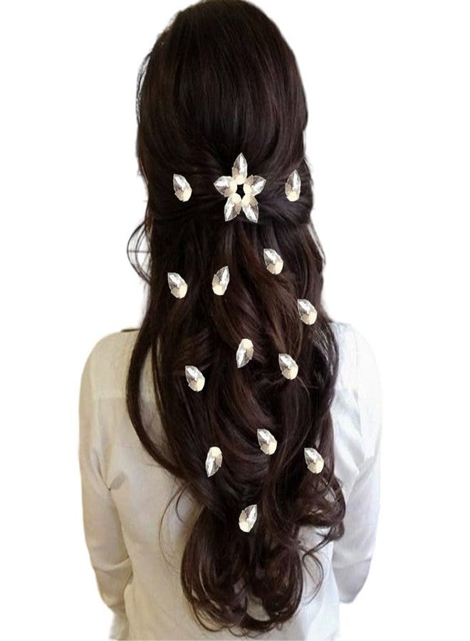 Ansh Drop-Shaped Hair Stickers: No Pins Needed! 18 Pieces for DIY Hair-styling - Hair Accessories - 2761, Silver - Image 1