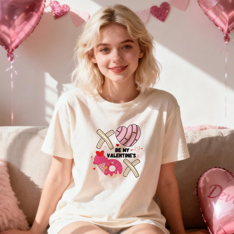 Dazoratix Valentine Iron on Transfers - 20 Sheets Happy Valentine's Day DTF Ready to Press Heat Patches Cute Funny Pink Concha Vinyl Stickers Decals for T Shirts Clothes Pillow DIY Crafts Decorations - Image 3