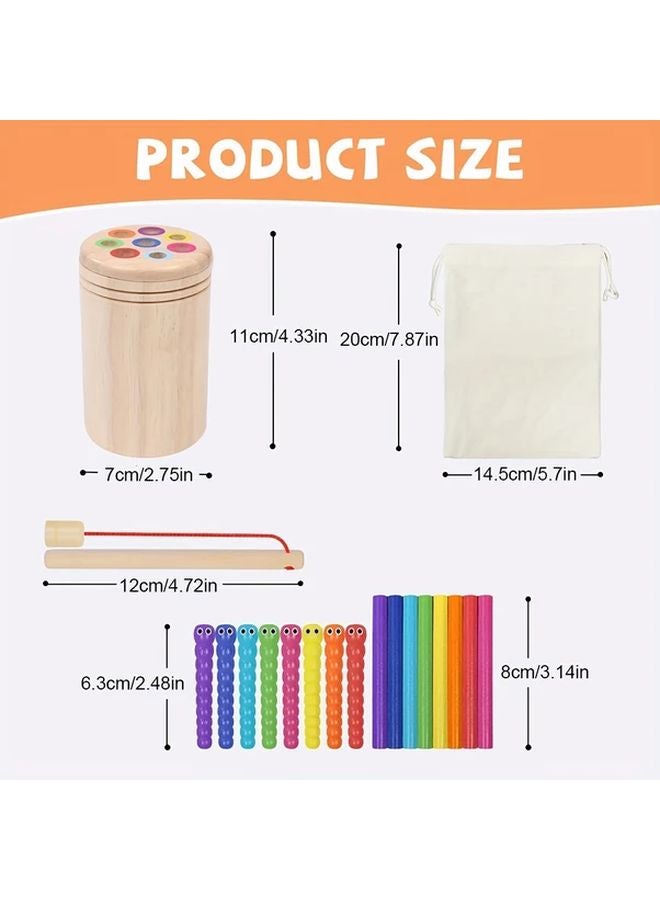 Wooden Puzzle Colorful Caterpillars Sorting Toys Hand Eye Coordination Teaching Aids - Image 3