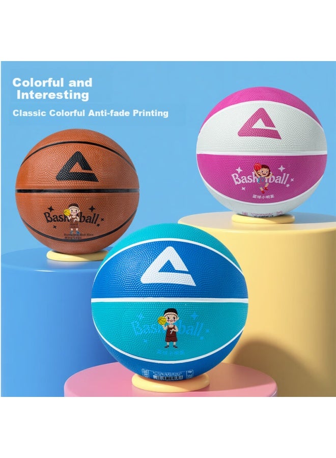 Peak Basketball For Middle And Primary School Training, Indoor/Outdoor Wear-Resistant Size 3 Rubber Children'S Toy Basketball, Pink - Image 3