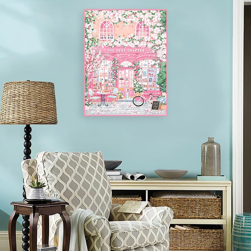 Eterkosu Pink Shop Diamond Art Painting Kits for Adults - DIY City Scenery 5D Paint with Diamonds Gem Art Painting Kits DIY Round Full Drill Diamond Dots Paintings Adult Crafts - Image 4