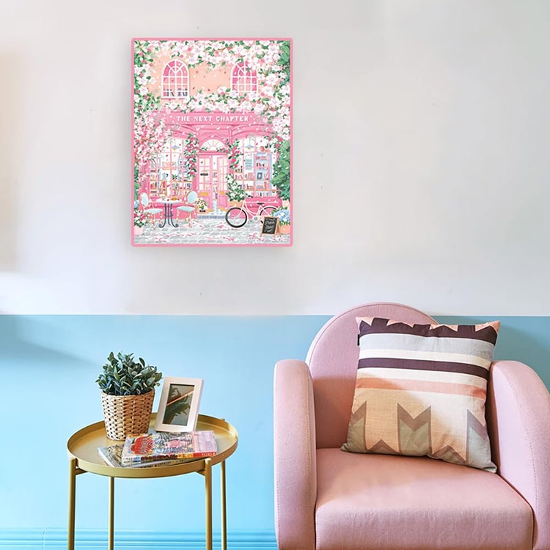 Eterkosu Pink Shop Diamond Art Painting Kits for Adults - DIY City Scenery 5D Paint with Diamonds Gem Art Painting Kits DIY Round Full Drill Diamond Dots Paintings Adult Crafts - Image 5