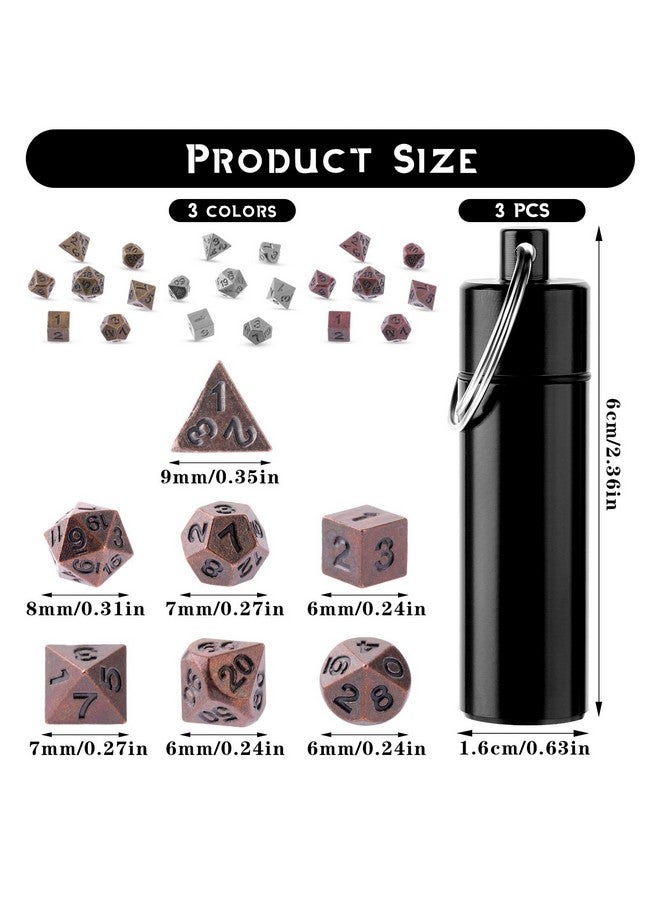 Grevosea Grevosea 21 Pcs Mini Dice Set, DND Dice Metal Micro Miniature Dice with EDC Keychain Case Portable Role Playing Dice Perfect Accessories, Tools & Gifts for D&D Player TTRPG Gamer or Dungeon Master  - Image 2
