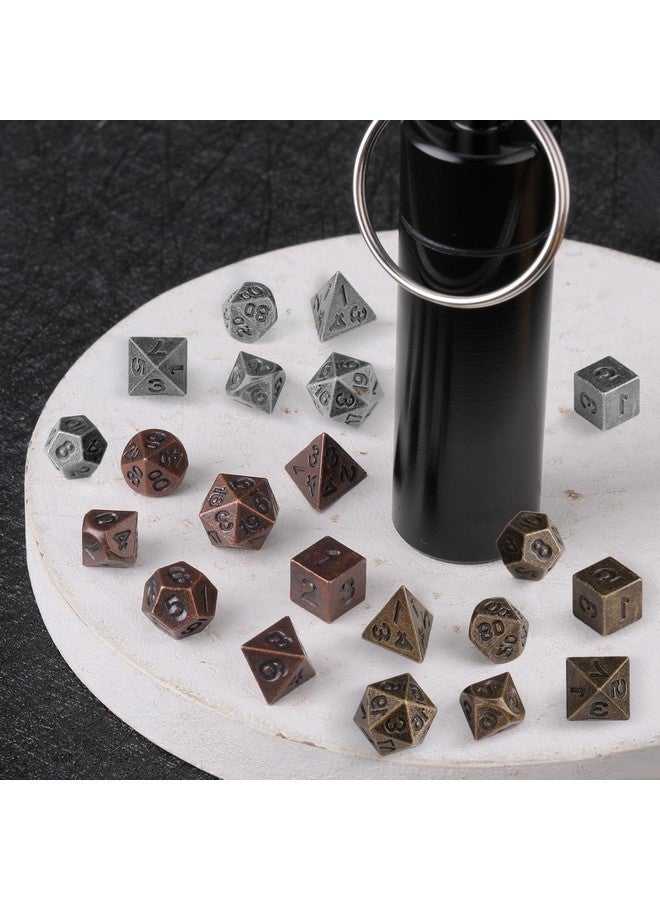 Grevosea Grevosea 21 Pcs Mini Dice Set, DND Dice Metal Micro Miniature Dice with EDC Keychain Case Portable Role Playing Dice Perfect Accessories, Tools & Gifts for D&D Player TTRPG Gamer or Dungeon Master  - Image 4