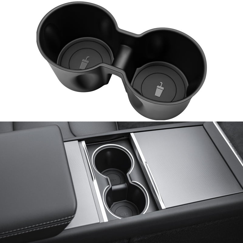 KUNIST Cup Holder Insert for Tesla Model Y 2026 TPE Center Console Drink Holder Accessories Compatible with 2025-2026 New Model Y Juniper and 2024-2026 Model 3 - Image 1