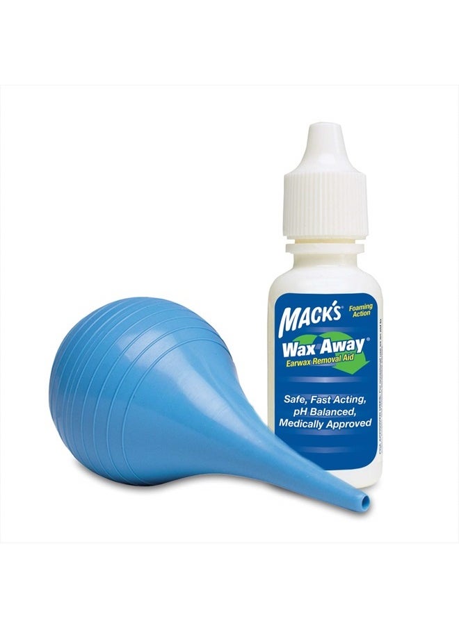 Wax Away Ear Wax Removal System - 0.5 FL OZ Ear Drops with Ear Syringe