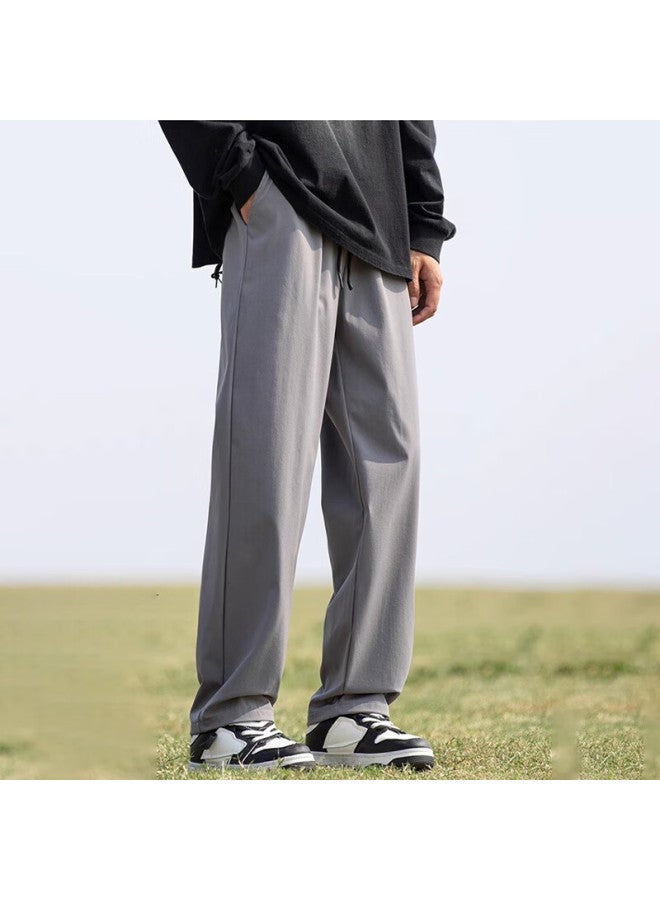 Wassup Sohot Men's Pants, Summer Lightweight Ice Silk Quick-dry Casual Trousers, Straight-leg Athletic Long Pants, Men's Clothing, Black, 4XL - Image 5