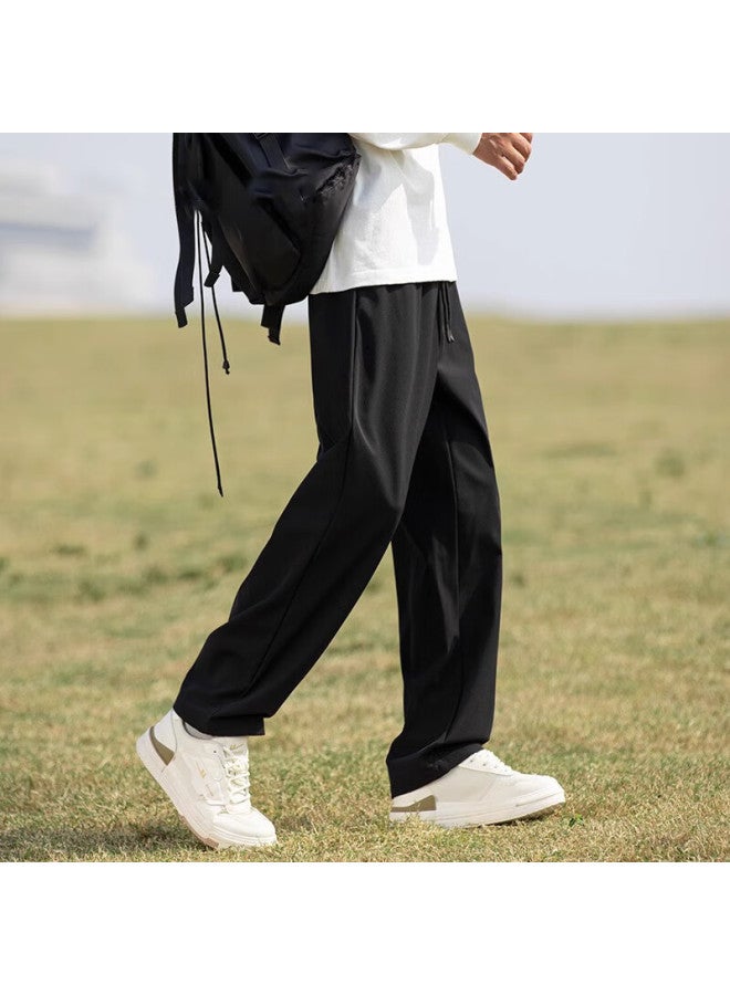 Wassup Sohot Men's Pants, Summer Lightweight Ice Silk Quick-dry Casual Trousers, Straight-leg Athletic Long Pants, Men's Clothing, Black, 4XL - Image 3