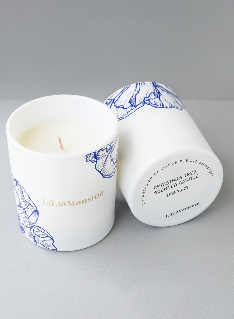LiLiaMansion Scented Candle Luxury Gift Christmas Tree – Eucalyptus & Woody Notes – 210g – Festive Home Fragrance - Image 3