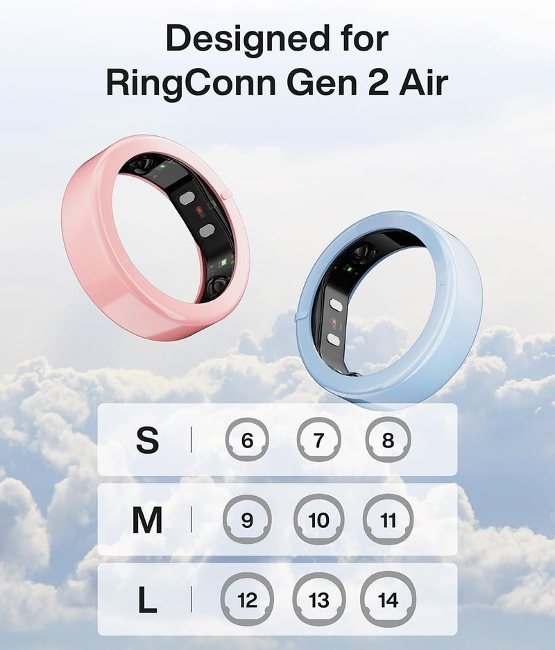 RingConn Gen 2 Air Ring Protector - Ultra-Thin Transparent Silicone Cover Gen 2 Air Rings | Elastic Design for Fitness & Outdoor Camping(Size M for 9/10/11) - Image 2