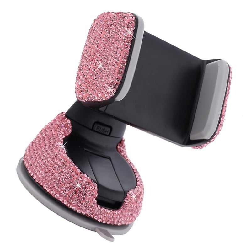 Pink Crystal Bling Car Phone Holder Adjustable Air Vent Mount Universal Stand - Image 2