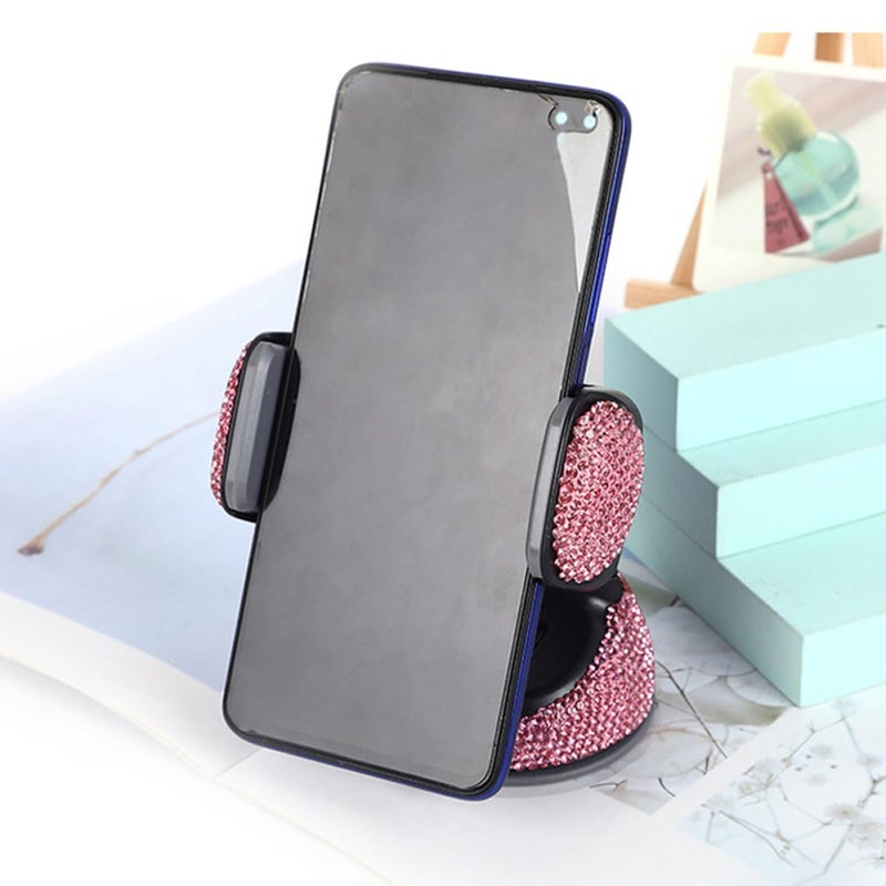 Pink Crystal Bling Car Phone Holder Adjustable Air Vent Mount Universal Stand - Image 4