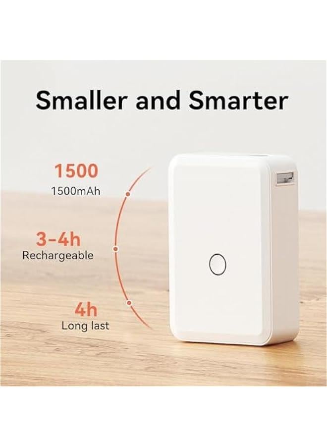 HOOKOR D110 Thermal Label Makers with 1 Roll Tape, Portable Mini Wireless Bluetooth Sticker Printer for Home Office School Use, Mobile Phone Editable, Printable Width 0.47 inch, White - Image 2