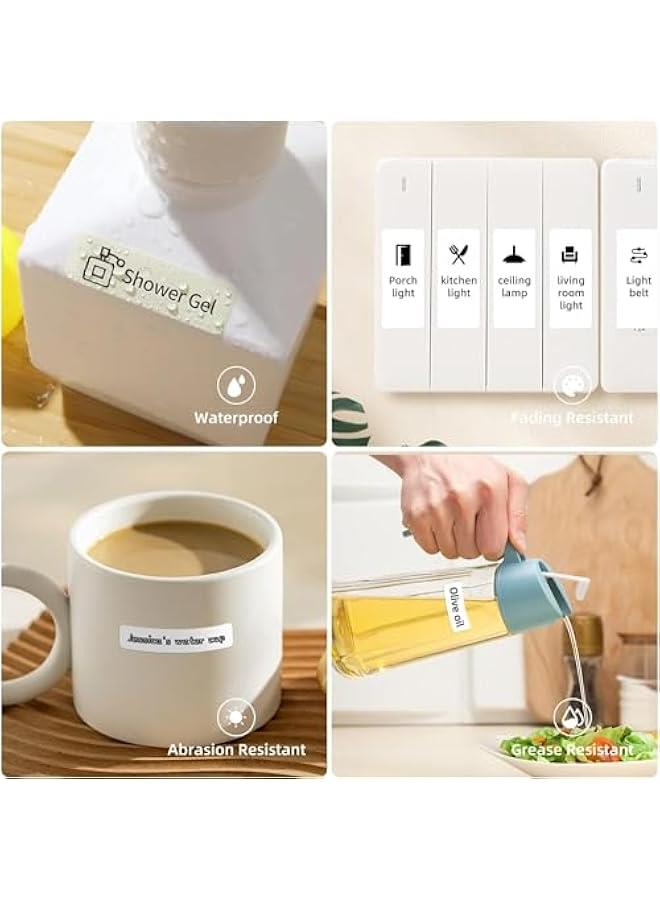 HOOKOR D110 Thermal Label Makers with 1 Roll Tape, Portable Mini Wireless Bluetooth Sticker Printer for Home Office School Use, Mobile Phone Editable, Printable Width 0.47 inch, White - Image 4